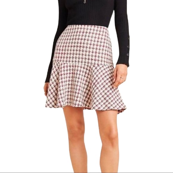 Maeve Dresses & Skirts - MAEVE Bobbie Plaid Flounced Mini Skirt